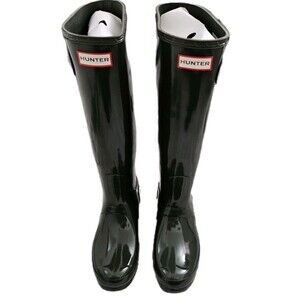 Hunter Womens‎ 8 Dark Olive Original Tall Gloss Rain Boots Waterproof LM1-17 NEW